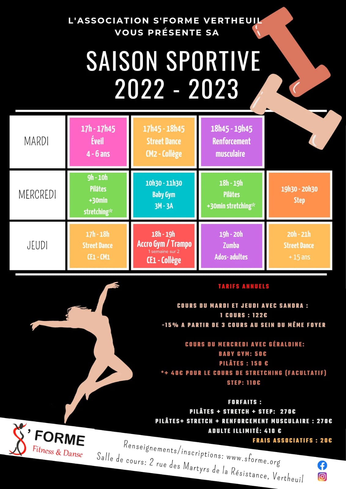 planning 2022/23 avec prix